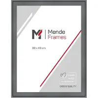 MendeFrames Holzrahmen H120, grau, 15 x 15 cm, mit Antireflexglas