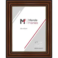 MendeFrames Holzrahmen Massivholz Nussbaum Goldkante 21x29,7 cm H017