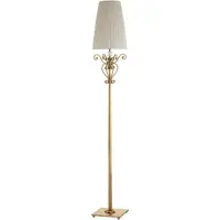 Casa Padrino Luxus Barock Stehleuchte Gold / Weiß Ø 30 x H. 185 cm - Prunkvolle Barockstil Metall Stehlampe mit rundem Lampenschirm - Luxus Qualität - Italy