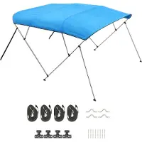 SucceBuy Bimini Top Bootsverdeck Sonnenschutz Blau 4 Bögen 201-213 cm