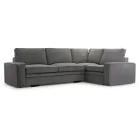 AX Living Dunkelgrau Cord Schlafsofa Ecksofa grau Treville R