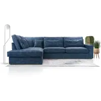 AX Living Sofa blau große Eckcouch Celleri XXL Couch L Form 314 cm L