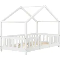 In And OutdoorMatch Kinderbett Bernice - Mit Fallschutz - 80x160 cm - Weiß Matt - Für Mädchen - Für Jungen - Für Kinder