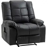 Fortuna Lai Massagesessel Elektrisch Relaxsessel mit Massagefunktion aus Kunstleder, Holz & Stahl, Schwarz 94x99x99 cm für ultimativen Komfort | .de