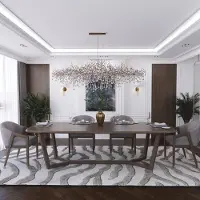 Casa Padrino Luxus Esstisch Dunkelbraun 200 cm - Luxus Esszimmer Möbel