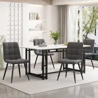 UnboxG Leichter, r Esstisch 140×80cm, 1 Stück (rechteckig) – Holz- und Metallgestell, schwarze Beine, Ess-/Wohnzimmer