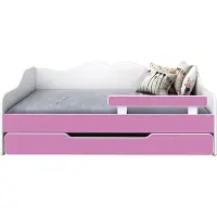 BDW Kinderbett, Jugendbett, Doppelbett mit Lattenrost, Rosa, 160 x 70 cm