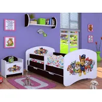 BDW Kinderbett Super Hunde, Babybett Kinderzimmer, Wenge (Motiv 3), 140 x 70 cm