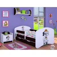BDW Kinderbett Super Hunde, Babybett Kinderzimmer, Wenge (Motiv 2), 180 x 90 cm