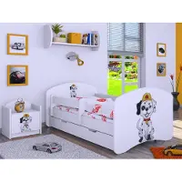 BDW Kinderbett Super Hunde, Babybett Kinderzimmer, Weiß (Motiv 2), 140 x 70 cm