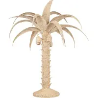 Casa Padrino Luxus Stehleuchte Palme Naturfarben Ø 260 x H. 280 cm - Rattan Stehlampe im Palmen Design - Wohnzimmer Stehleuchte - Luxus Leuchten - Luxus Stehleuchten