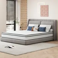 ProximaX Hybrid-Taschenfederkernmatratze 200×140×25 cm – Unabhängige Liegezonen, ergonomische Unterstützung, atmungsaktiver 3D-Bezug – Weiß und Grau