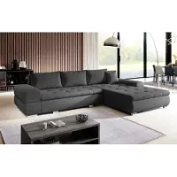 AX Living Couch Sofa L Form Sivaso Dunkelgrau 310cm mit Schlaffunktion
