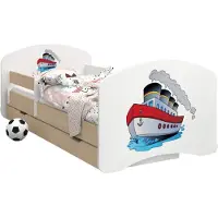 BDW Kinderbett, Doppelseitiges mit Schublade, Ein großes Schiff, 180/90