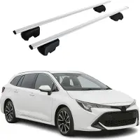 Omtec Dachgepäckträger, Querstange, für Toyota Corolla Sports, Baujahre 2018-2023, Farbe: Silber, mit ABE-Zulassung