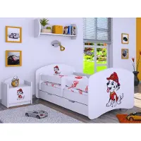 BDW Kinderbett Super Hunde, Babybett Kinderzimmer, Weiß (Motiv 4), 180 x 90 cm