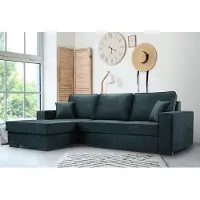 AX Living Eckcouch blau Luzerna Sofa L Form dunkel azurblau 265 cm L