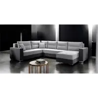 AX Living Ecksofas groß Lovere 314 Sofa dunkelgrau mit Schlaffunktion