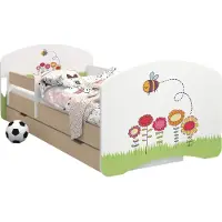 BDW Kinderbett, Doppelseitiges mit Schublade, Biene, 140/70