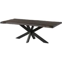 MASSIVMOEBEL24.DE MASSIVMOEBEL24 Baumtisch Mango 180x90x77 grau lackiert / Kreuzgestell anthrazit matt FREEFORM 5