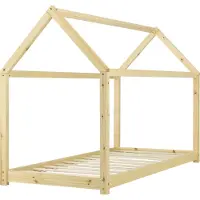 In And OutdoorMatch Kinderbett Eldora - Hausbett - Kiefer - mit Lattenrost - 90 x 200 cm - Holz - Jungenbett - Mädchenbett - niedliches Design