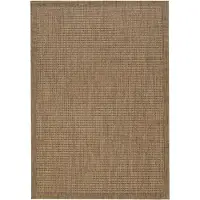 SchönesWohnen24 Outdoor Teppich GIZA Braun 200 x 200 cm Rund