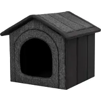 Sellbee Hundehütte Hundeecke Ruhebereich Zwinger Tierheim Hundezwinger Haustierhütte Haustierzwinger - 52 x 46 x 53 cm [Größe: R3] - Schwarz Ökoleinen + Schwarz Oxford