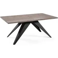 FURNLUX Esstisch Vento Braun Und Schwarz 80cm / Hauptfarbe: Braun / Abmessungen: 80 x 76 x 240 cm