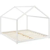 In And OutdoorMatch Kinderbett Vercoulen – Hausbett – mit Lattenrost – 160 x 200 cm – weiß – schnelle Montage