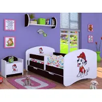 BDW Kinderbett Super Hunde, Babybett Kinderzimmer, Wenge (Motiv 4), 160 x 80 cm