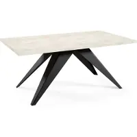 FURNLUX Esstisch Vento Weiss Und Schwarz 80cm / Hauptfarbe: Weiß / Abmessungen: 80 x 76 x 240 cm