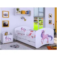 BDW Kinderbett mit Matratze und Bettkasten, 140x70