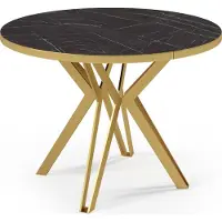 FURNLUX Esstisch Randi Schwarz 100cm / Hauptfarbe: Schwarz / Abmessungen: 100 x 76 x 176 cm