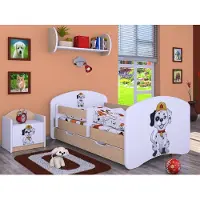 BDW Kinderbett Super Hunde, Babybett Kinderzimmer, Leichte Birne (Motiv 2), 160 x 80 cm
