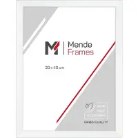 MendeFrames Holzrahmen H130 weiß 50x60 cm mit Museumsglas