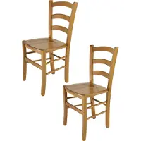 STOCK LINE t m c s Tommychairs - 2er Set Stühle VENICE für Küche und Esszimmer, robuste Struktur aus lackiertem Buchenholz im Farbton Eichenholz und Sitzfläche aus Holz