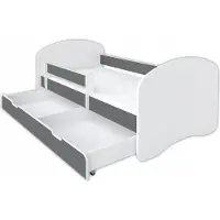 BDW , Kinderbett Jugendbett mit Schublade & Matratze, Grau, 180x80