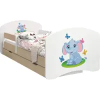 BDW Kinderbett, Doppelseitiges mit Schublade, Elefant, 190/90