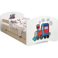 BDW Kinderbett, Doppelseitiges mit Schublade, Lokomotive, 190/90