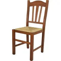 STOCK LINE t m c s Tommychairs - Stuhl SILVANA für Küche und Esszimmer, robuste Struktur aus Buchenholz, in der Farbe Helles Nussbraun lackiert und Sitzfläche aus Stroh