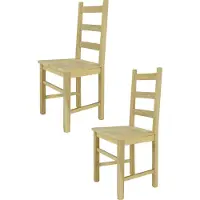 STOCK LINE t m c s Tommychairs - 2er Set Stühle RUSTICA für Küche und Esszimmer, robuste Struktur aus poliertem Buchenholz, unbehandelt und 100% natürlich, Sitzfläche aus poliertem Holz