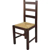 STOCK LINE t m c s Tommychairs - Stuhl RUSTICA für Küche und Esszimmer, robuste Struktur aus Buchenholz, in der Farbe Dunkles Nussbraun lackiert und Sitzfläche aus Stroh