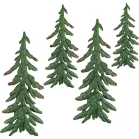Nikcorp Weihnachtsdekoration Metall Weihnachtsbäume hängen 4pcs grün