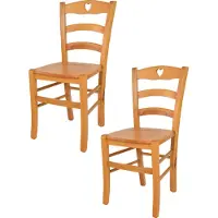 STOCK LINE t m c s Tommychairs - 2er Set Stühle CUORE für Küche und Esszimmer, robuste Struktur aus Buchenholz in der Farbe Honig lackiert und Sitzfläche aus Holz