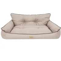 Sellbee Hundebett Haustierbett Hundeliege Gesteppt Hundekissen Bett Sofa Hundematratze Tierbett Hundesofa Matratze - Joker Gesteppt - 106 x 80 cm [Größe: XXL] - Beige Ökoleinen