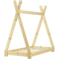 In And OutdoorMatch Kinderbett Elenor - Tipi - mit Lattenrost und Matratze - 70 x 140 cm - holzfarben - Jungenbett - Mädchenbett - modernes Design