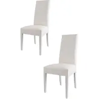 STOCK LINE t m c s Tommychairs - 2er Set Moderne Stühle LUISA für Küche und Esszimmer, robuste Struktur aus lackiertem Buchenholz Farbe Weiss, Gepolstert und mit weissem Kunstleder bezogen