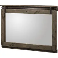MASSIVMOEBEL24.DE Spiegel Mango 114x6x80 grau lackiert RAILWAY #278