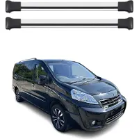 Omtec Dachquerträger für Peugeot Expert, Baujahre 2006-2016, aus Aluminium, Farbe Grau