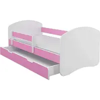 BDW , Kinderbett Jugendbett mit Schublade & Matratze, Rosa, 180x80